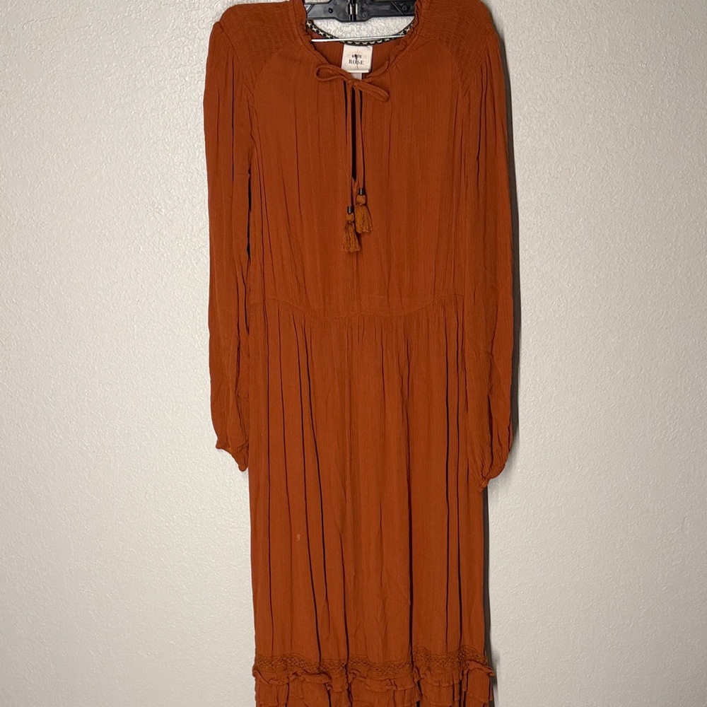 Knox Rose Terracotta Long Sleeve Dress